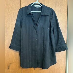 Women's Black Button-Up Blouse